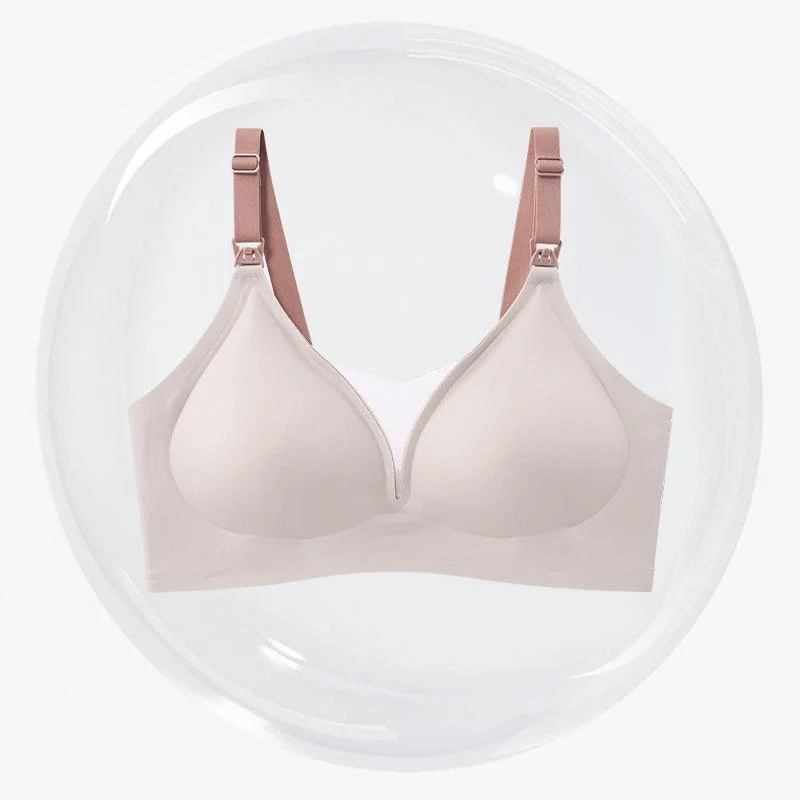 Little K Mesh T-Shirt Nursing Bra - Coffee Pink Houndstooth Herringbone Solid