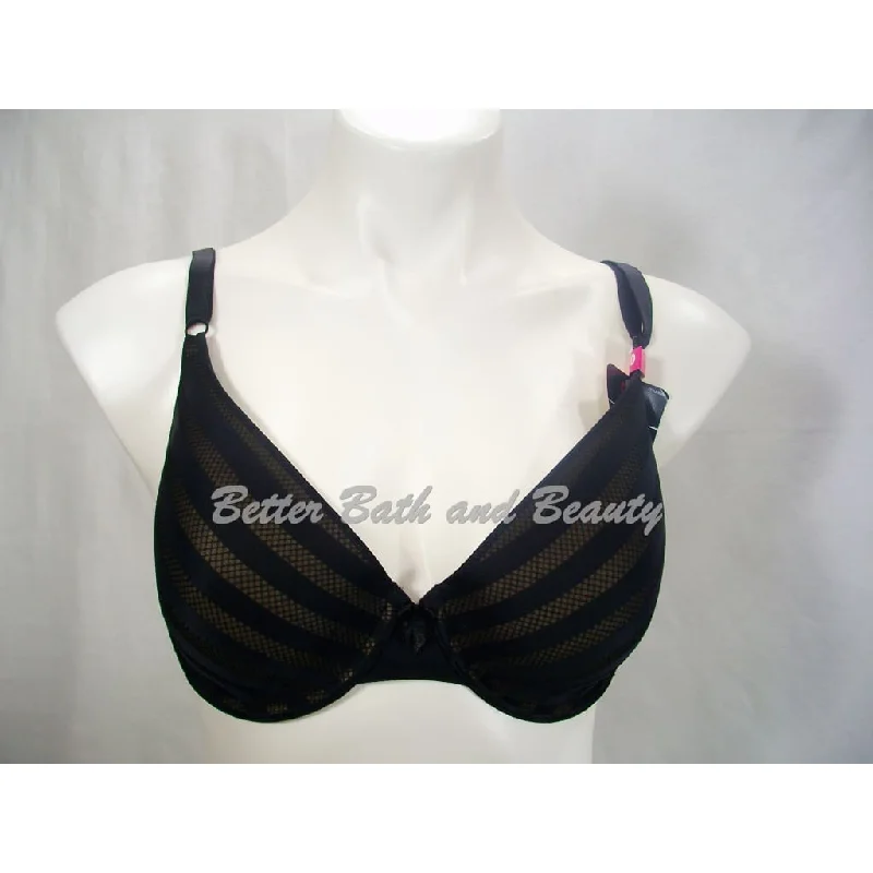 Maidenform 05701 5701 Self Expressions T-Shirt UW Bra 34D Black Mesh Stripe NWT Rayon Velvet Corduroy Maidenform 05701 5701 Self Expressions T-Shirt UW Bra 34D Black Mesh Stripe NWT Rayon Velvet Corduroy