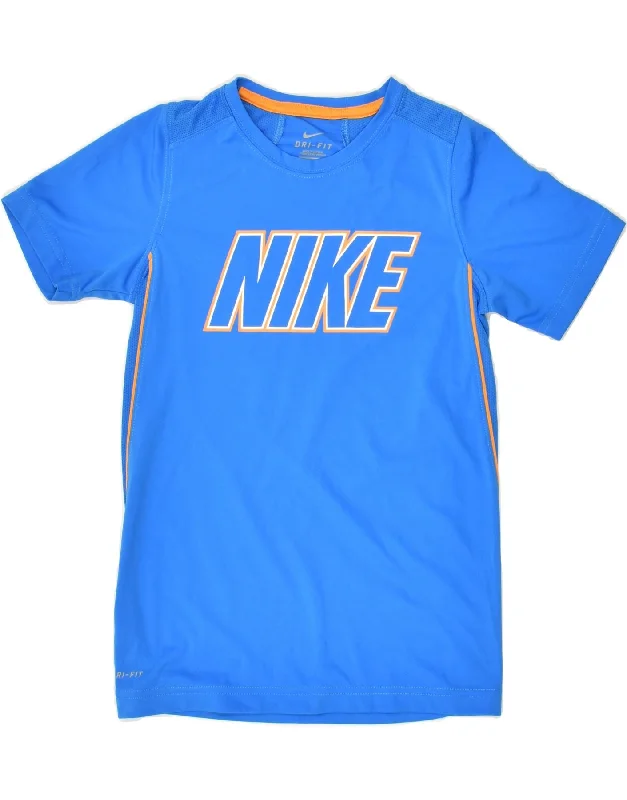 NIKE Womens Dri Fit Graphic T-Shirt Top UK 10 Small Blue Polyester Wool Fabric Cashmere Fabric Tweed Fabric NIKE Womens Dri Fit Graphic T-Shirt Top UK 10 Small Blue Polyester Wool Fabric Cashmere Fabric Tweed Fabric