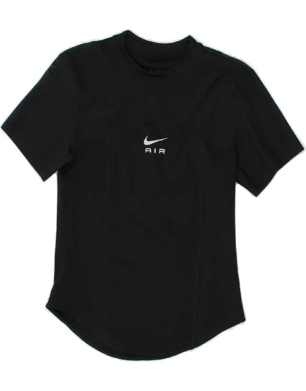 NIKE Womens Dri Fit Graphic T-Shirt Top UK 6 XS Black Polyester Sequined Glittery Shiny NIKE Womens Dri Fit Graphic T-Shirt Top UK 6 XS Black Polyester Sequined Glittery Shiny