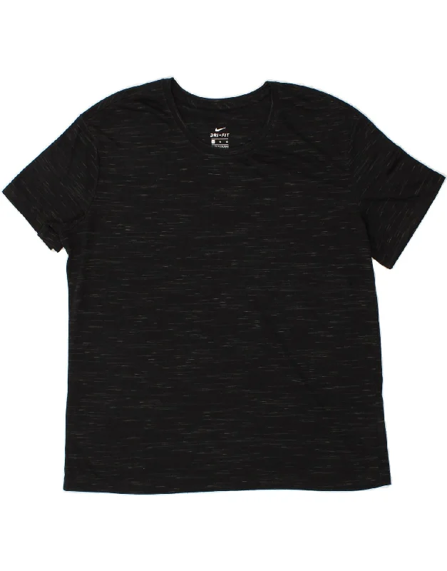 NIKE Womens Dri Fit Loose Fit T-Shirt Top UK 18 XL Black Flecked Polyester Satin Fabric Silk Fabric Chiffon Fabric NIKE Womens Dri Fit Loose Fit T-Shirt Top UK 18 XL Black Flecked Polyester Satin Fabric Silk Fabric Chiffon Fabric