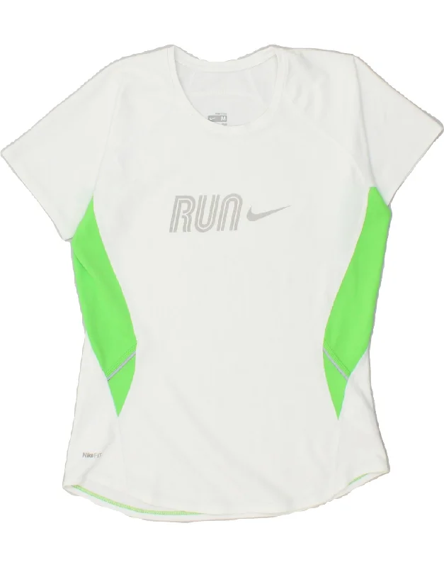 NIKE Womens Graphic T-Shirt Top UK 10/12 Medium White Colourblock Seamless Knitted Crochet NIKE Womens Graphic T-Shirt Top UK 10/12 Medium White Colourblock Seamless Knitted Crochet