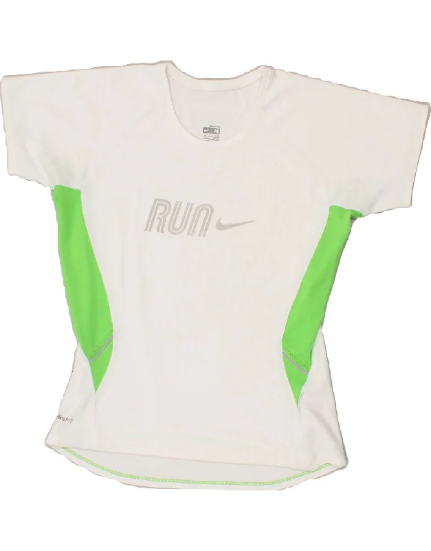 NIKE Womens Running Graphic T-Shirt Top UK 14 Medium White Polyester Houndstooth Herringbone Solid NIKE Womens Running Graphic T-Shirt Top UK 14 Medium White Polyester Houndstooth Herringbone Solid