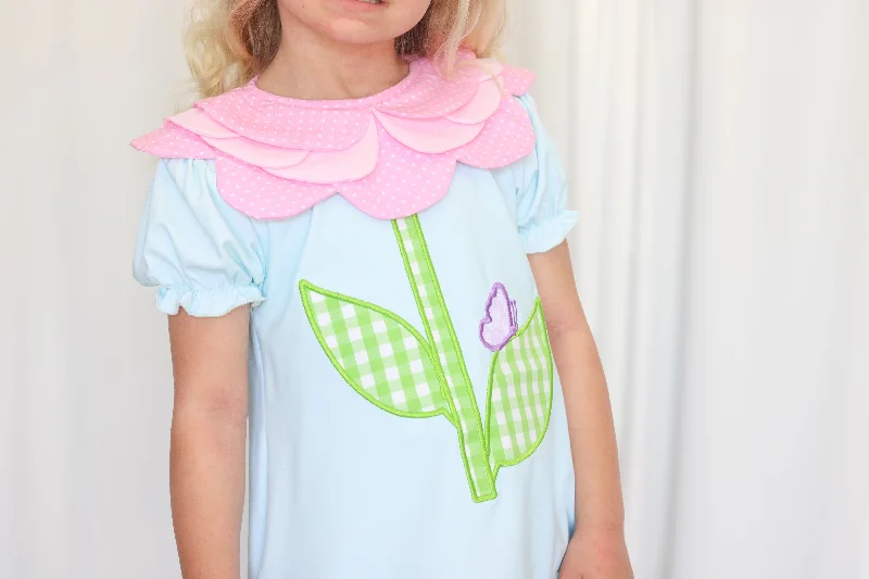 PO115 FLOWER PETAL COLLAR DRESS