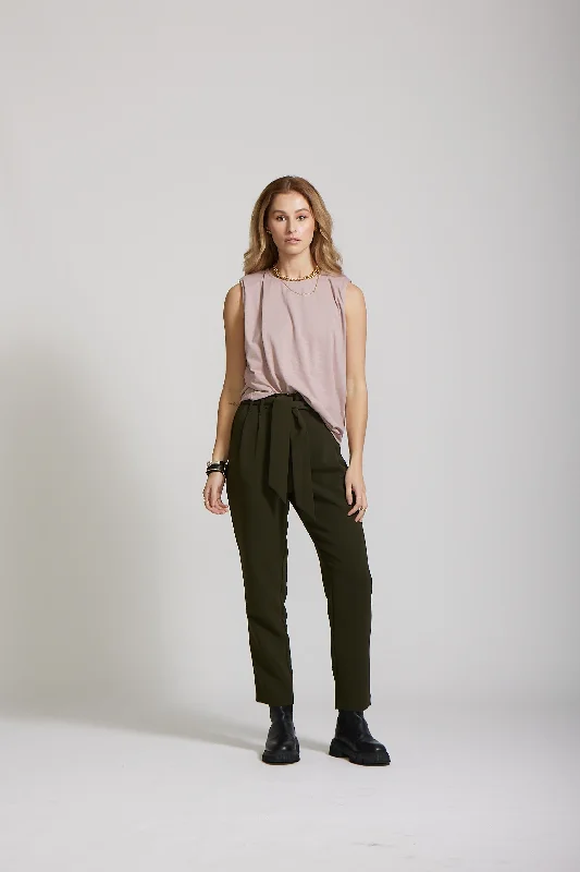 Shoulder Tee - Blush Biscuit Spandex Blend Rayon Blend Denim Blend