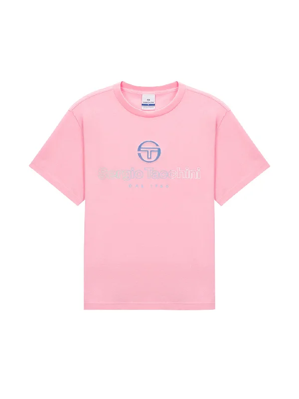 Daily Tuft T-Shirt- Light Pink Solid Print Embellished