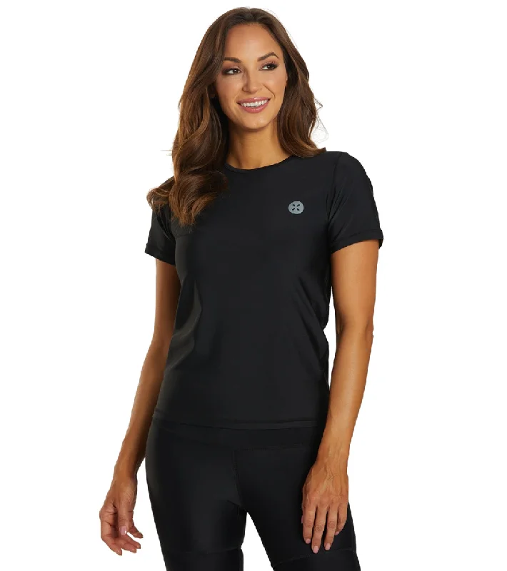Level Six Women's Coastal Short Sleeve Loose Fitting Surf Tee Obsidian Wool Fabric Cashmere Fabric Tweed Fabric Level Six Women's Coastal Short Sleeve Loose Fitting Surf Tee Obsidian Wool Fabric Cashmere Fabric Tweed Fabric