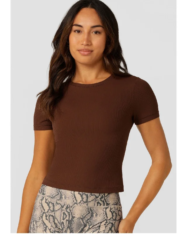 Lorna Jane Ultimate Comfort Rib Anti-Odour T-Shirt - Espresso Iron Safe Non-Iron Wrinkle Free Lorna Jane Ultimate Comfort Rib Anti-Odour T-Shirt - Espresso Iron Safe Non-Iron Wrinkle Free