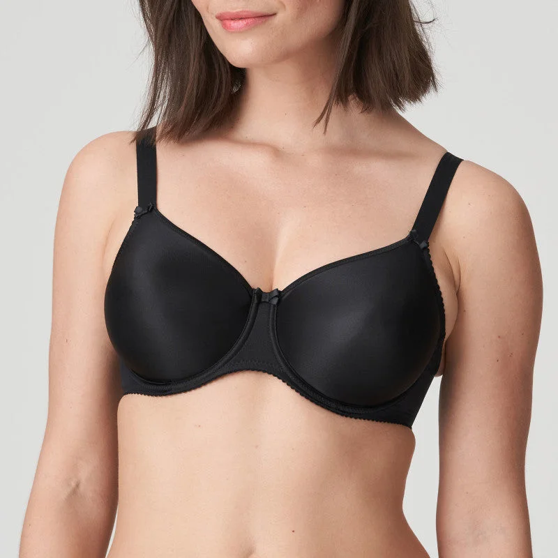 Satin Smooth Classic T-Shirt (Black) Bra B-H Real Fur Shearling Chenille