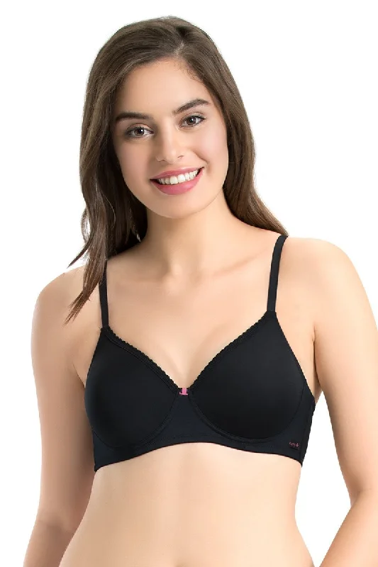 every de Padded Non-Wired Classic Concealer T-Shirt Bra - Black Welt Pockets Slit Pockets Flap Pockets every de Padded Non-Wired Classic Concealer T-Shirt Bra - Black Welt Pockets Slit Pockets Flap Pockets