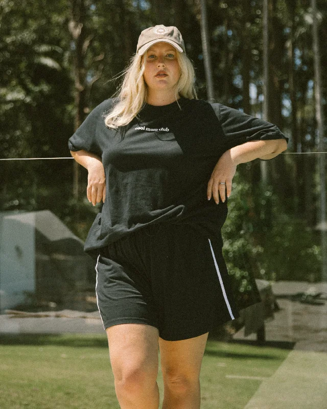 Essentials Tee | Black/White Mesh Blend Leather Blend Suede Blend