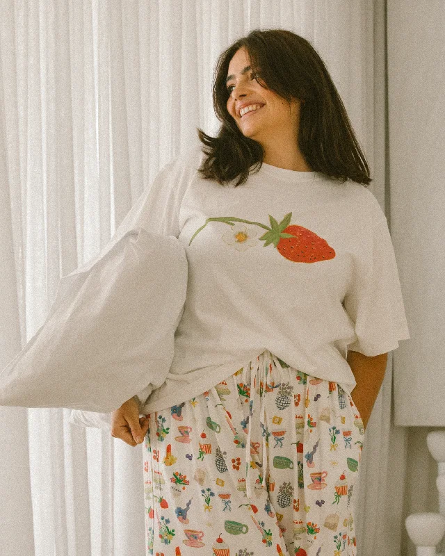 Essentials Tee | Strawberry Chenille Fabric Brocade Fabric Lace Fabric