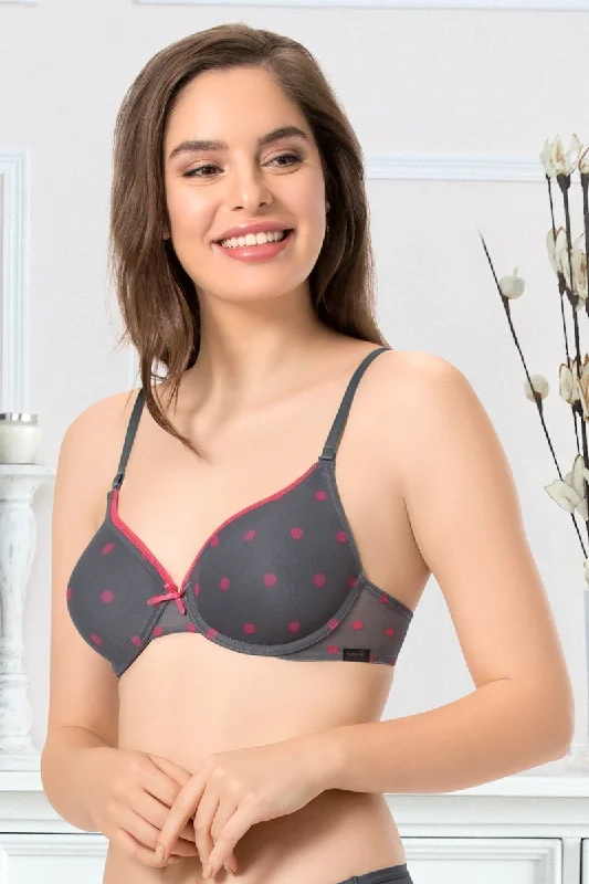 every de Bae Full Cover Padded Underwired T-shirt Bra - Steel Grey Terry Blend Velvet Blend Canvas Blend every de Bae Full Cover Padded Underwired T-shirt Bra - Steel Grey Terry Blend Velvet Blend Canvas Blend