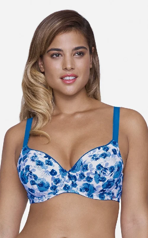 Ultimo Summer Bloom Printed Padded Wired T-Shirt Bra - Imperial Blue Print Denim Fabric Leather Fabric Suede Fabric Ultimo Summer Bloom Printed Padded Wired T-Shirt Bra - Imperial Blue Print Denim Fabric Leather Fabric Suede Fabric