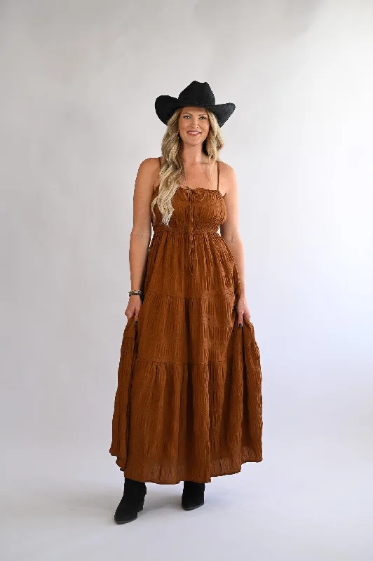Almond Maxi Dress Comfortable Fitted Maxi Dress