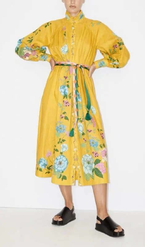 BOHO LOOSE LACE FLORAL MAXI DRESS Stylish Pleated A-Line Maxi Dress