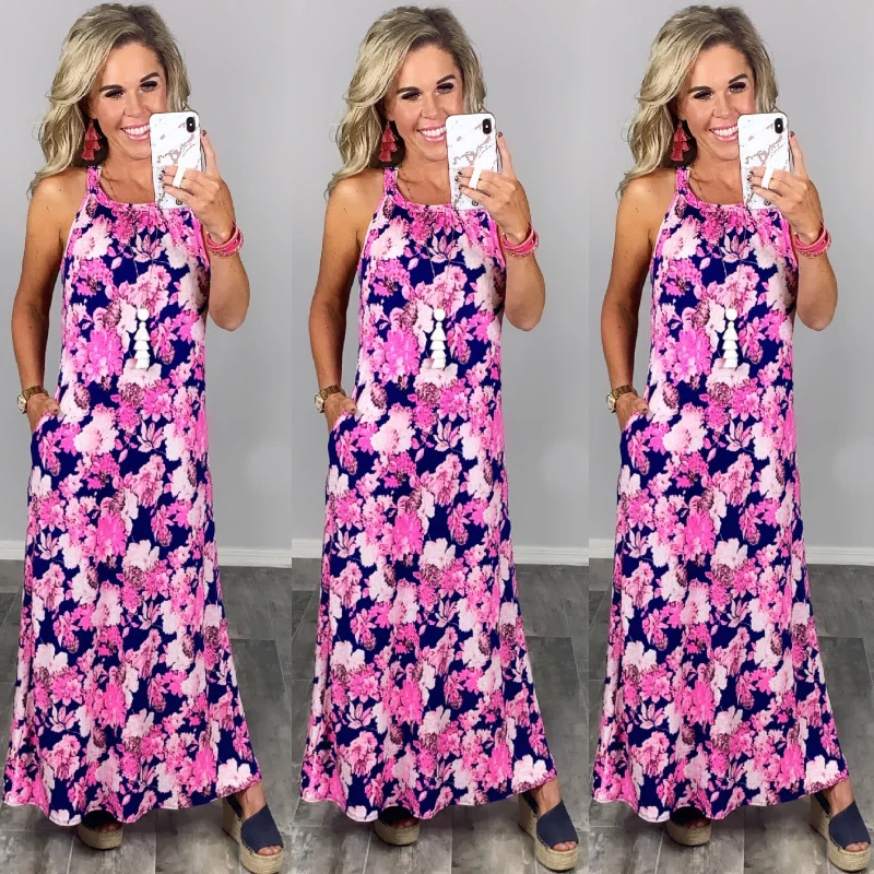 Bright Floral Maxi Dress Elegant Lace Maxi Dress