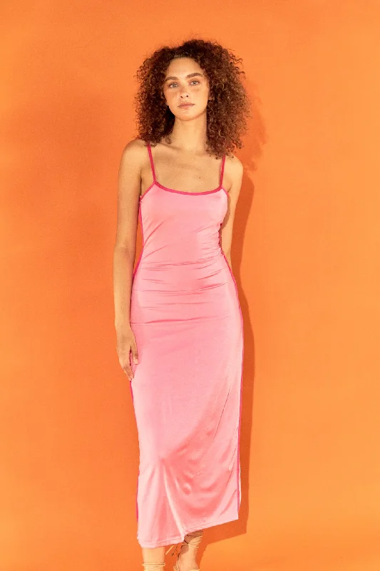 Contrast Binding Maxi Dress Trendy Printed Maxi Dress