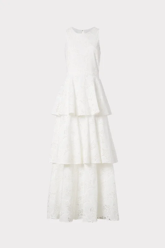 Emeliana Pieres Eyelet Maxi Dress Trendy Maxi Dress with Straps