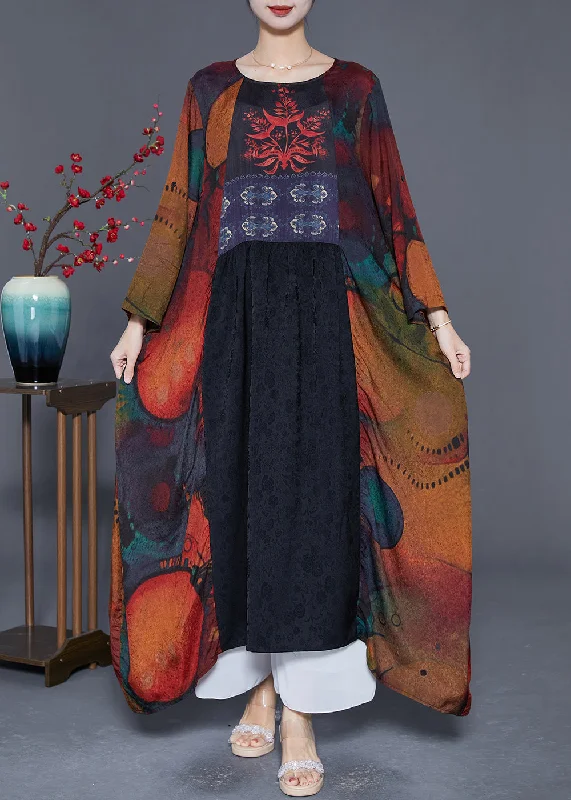 French Black Oversized Patchwork Silk Maxi Dresses Summer Fashionable Halter Neck Maxi Dress French Black Oversized Patchwork Silk Maxi Dresses Summer Fashionable Halter Neck Maxi Dress