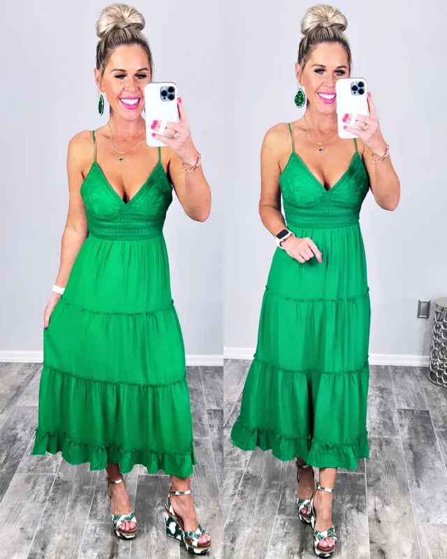 It All Begins With Love Maxi Dress - Green Fashionable Printed Maxi Dress
