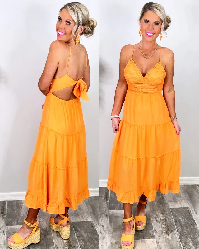 It All Begins With Love Maxi Dress - Orange Chic Button-Up Maxi Dress