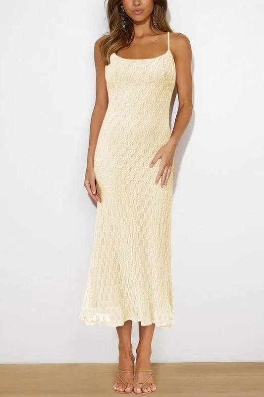 LACE CAMI MAXI DRESS Fashionable Button-Down Maxi Dress