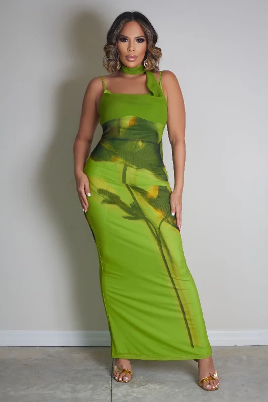 Azura Floral Print Sleeveless Maxi Dress Trendy Short Sleeve Maxi Dress