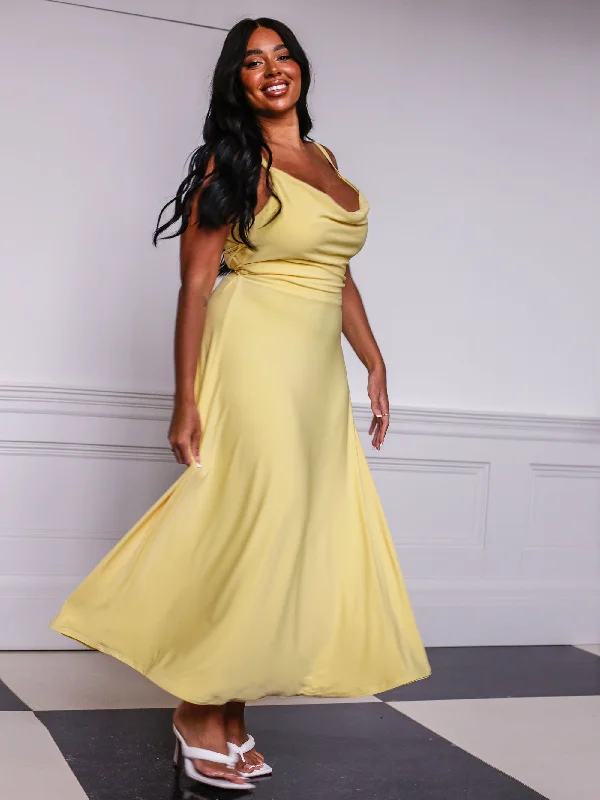 Lulah Drape Maxi Dress Trendy Floral Print Maxi Dress