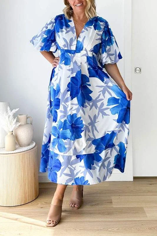 MULTICOLOR PLEATED MAXI DRESS Elegant Maxi Dress with Pockets