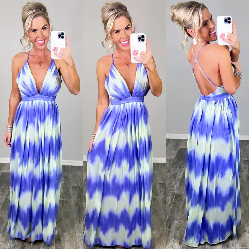 Oceans Of Love Ombre Maxi Dress - Purple Trendy Button Front Maxi Dress