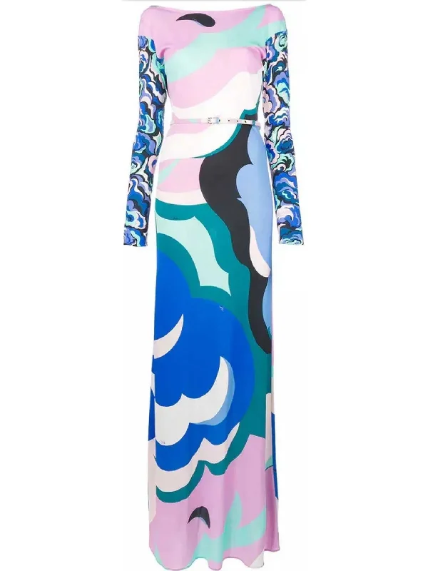 Printed Jersey Silk Maxi Dress Elegant Lace Maxi Dress