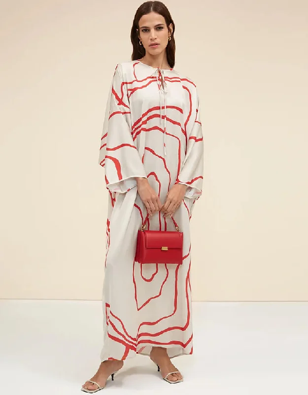 Red Latest Printed Maxi Dress Fashionable Layered Maxi Dress