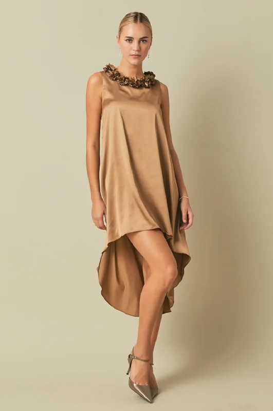 Rosette Maxi Dress Trendy Maxi Dress with Belt