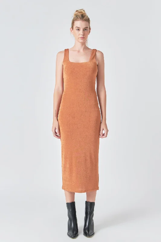 Slinky Maxi Dress Cozy Knitted Maxi Dress