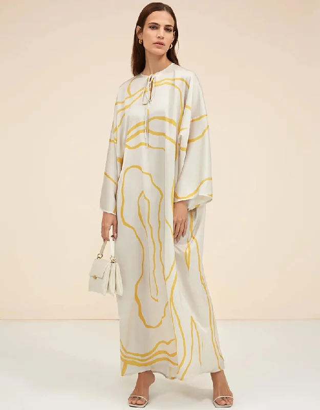 Yellow Latest Printed Maxi Dress Stylish Off-Shoulder Maxi Dress
