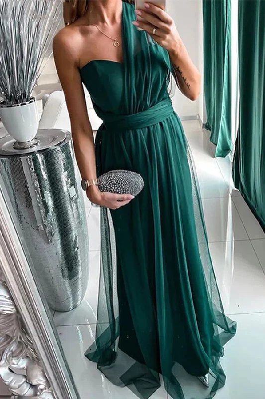Your Fantasy One Shoulder Party Maxi Dress Fashionable Sleeveless Maxi Dress