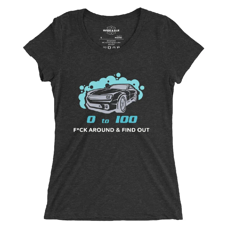 0 To 100 F*ck Around & Find Out LG Women's Tri-Blend Slim Fit T-Shirt