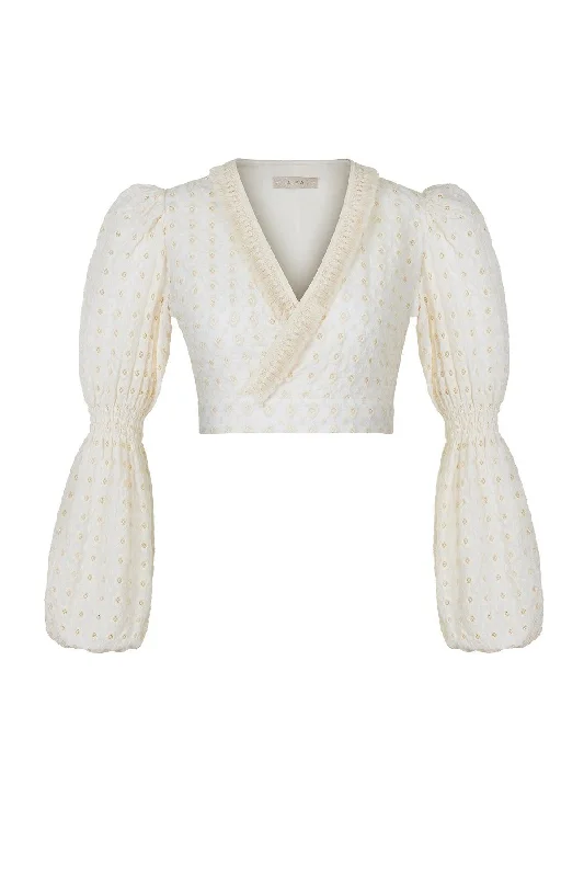 Agatha Blouse Ecru Polished Work Blouse