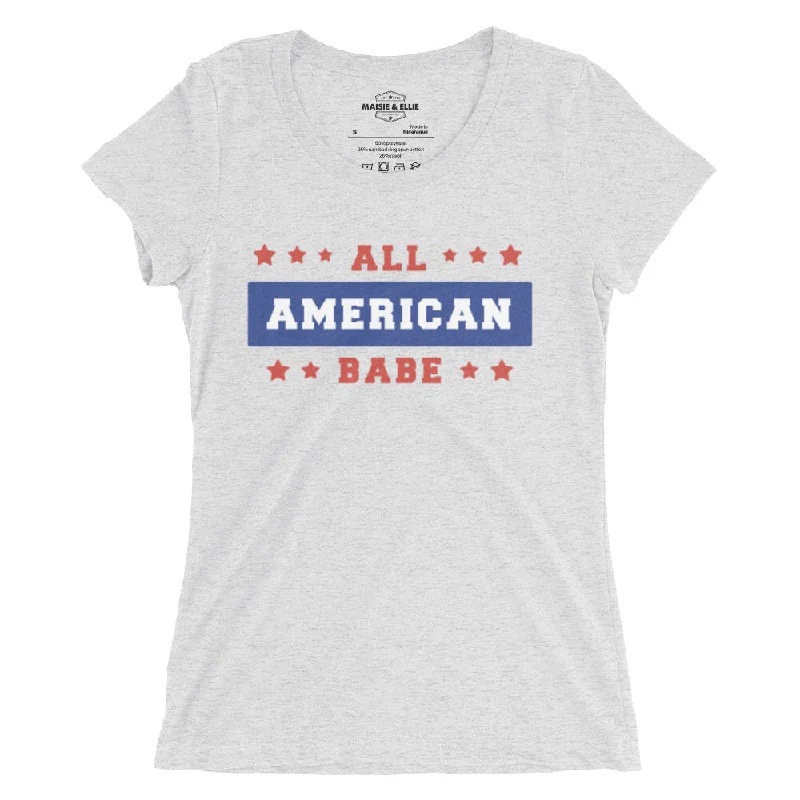 All American Babe Women's Tri-Blend Slim Fit T-Shirt