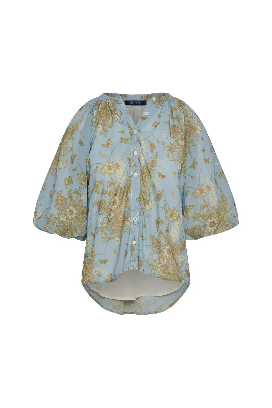 ANAIS BLOUSE CAPPUCINO FLORAL Classic Striped Blouse