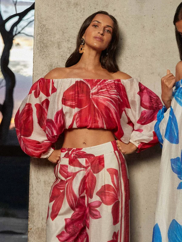 ANTIGUA FLORAL BLOUSE Delicate Pleat Blouse