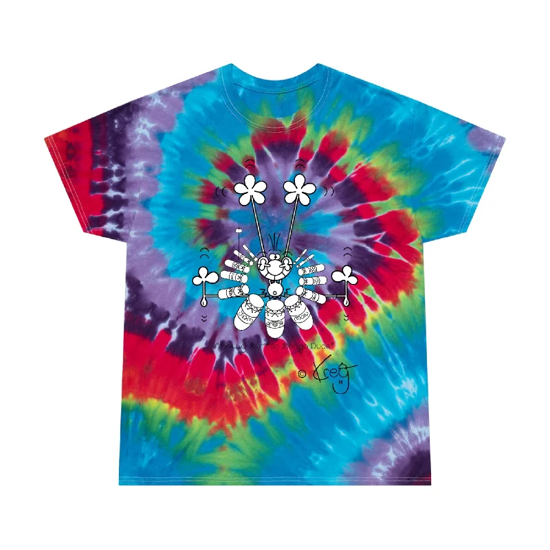 Belly Button Bongo Dude,Tie-Dye Tee, Spiral