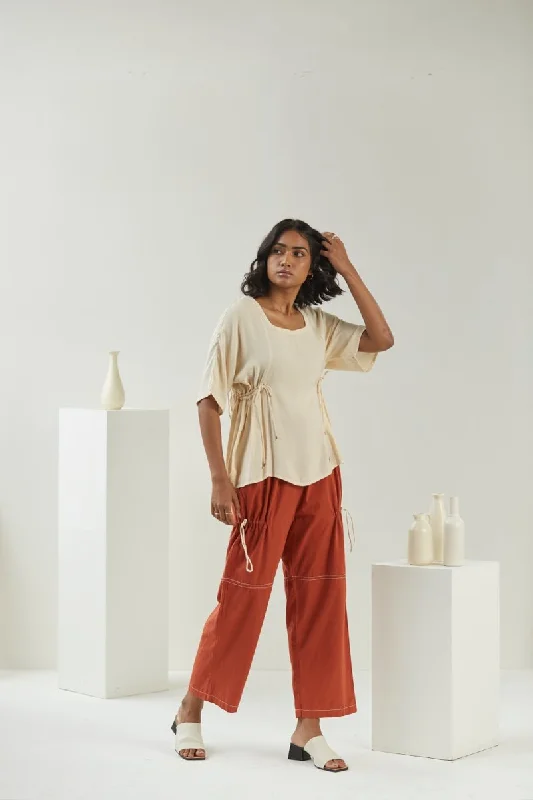 Candlelit Beige Blouse | Womens Blouse Delicate Bow Blouse