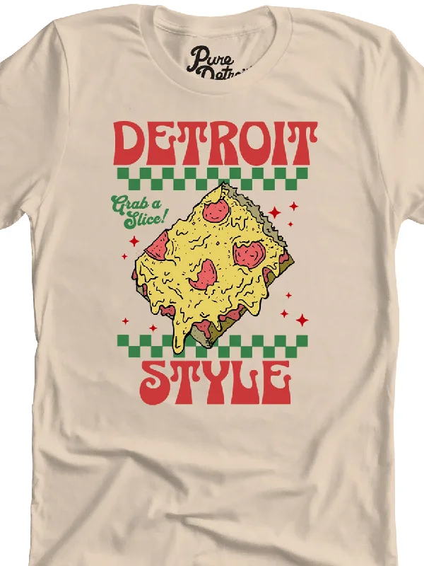 Detroit Style Pizza - Grab a Slice! - Premium Unisex T-shirt - Soft Cream