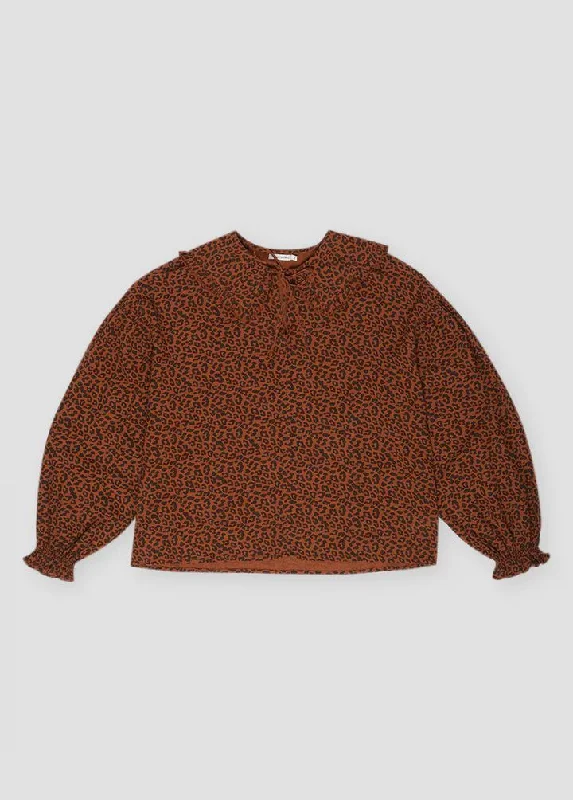 Federica Woman Blouse - Caramel Leo Print - FINAL SALE Casual Stripe Blouse