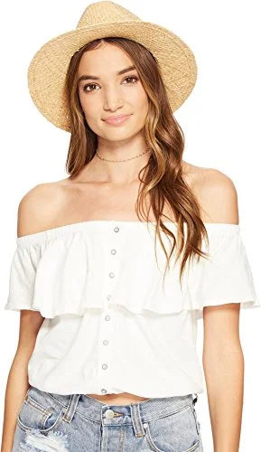 Free People Off-The-Shoulder Ruffled Blouse (Ivory, S) Peter Pan Blouse