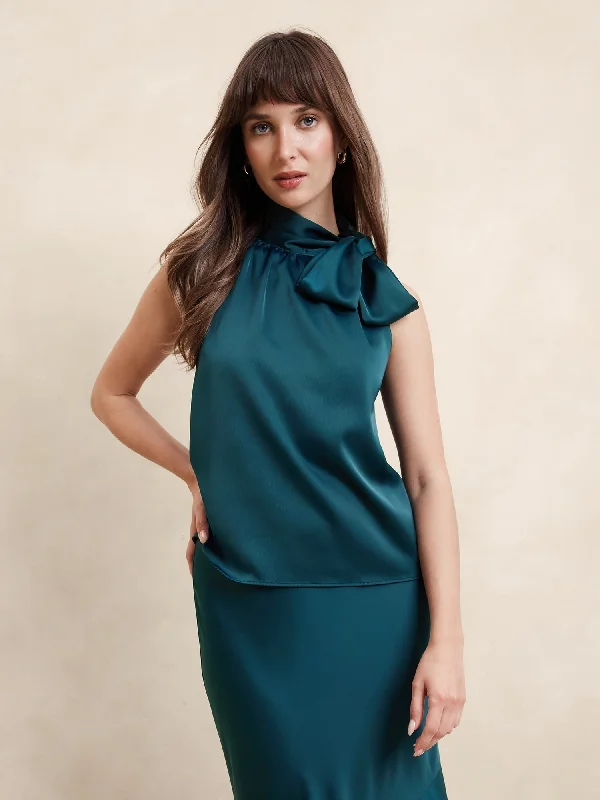 Halter Tie-Neck Blouse Peter Pan Blouse