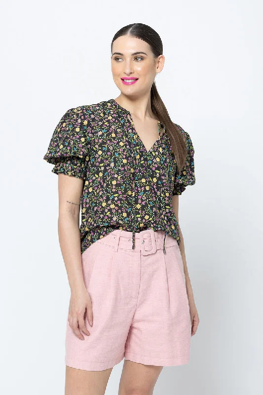 Leila + Luca Honey Blouse - Garden Pop Modern Work Blouse
