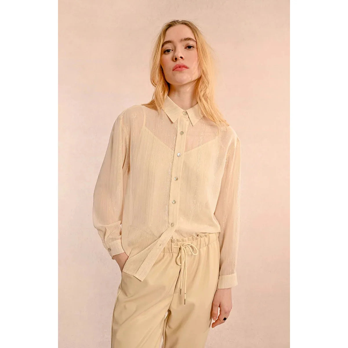 Molly Bracken Light Transparent Blouse Floral Chiffon Blouse